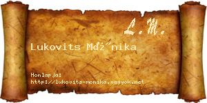 Lukovits Mónika névjegykártya